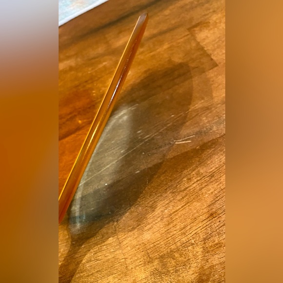 💥Celluloid Amber Hand-held Mirror💥 VINTAGE - Picture 9 of 13